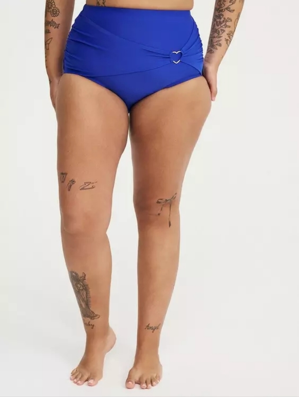 Torrid Electric Blue Ruched Swim Bottom with Heart Detail Plus Size 3X Nwt